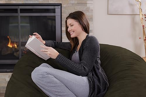 Miniatura 102 de Silla Chill Sack Bean Bag: muebles de espuma de memoria gigante y una tumbona grande. Gran sofá con gran cubierta de gamuza suave resistente al