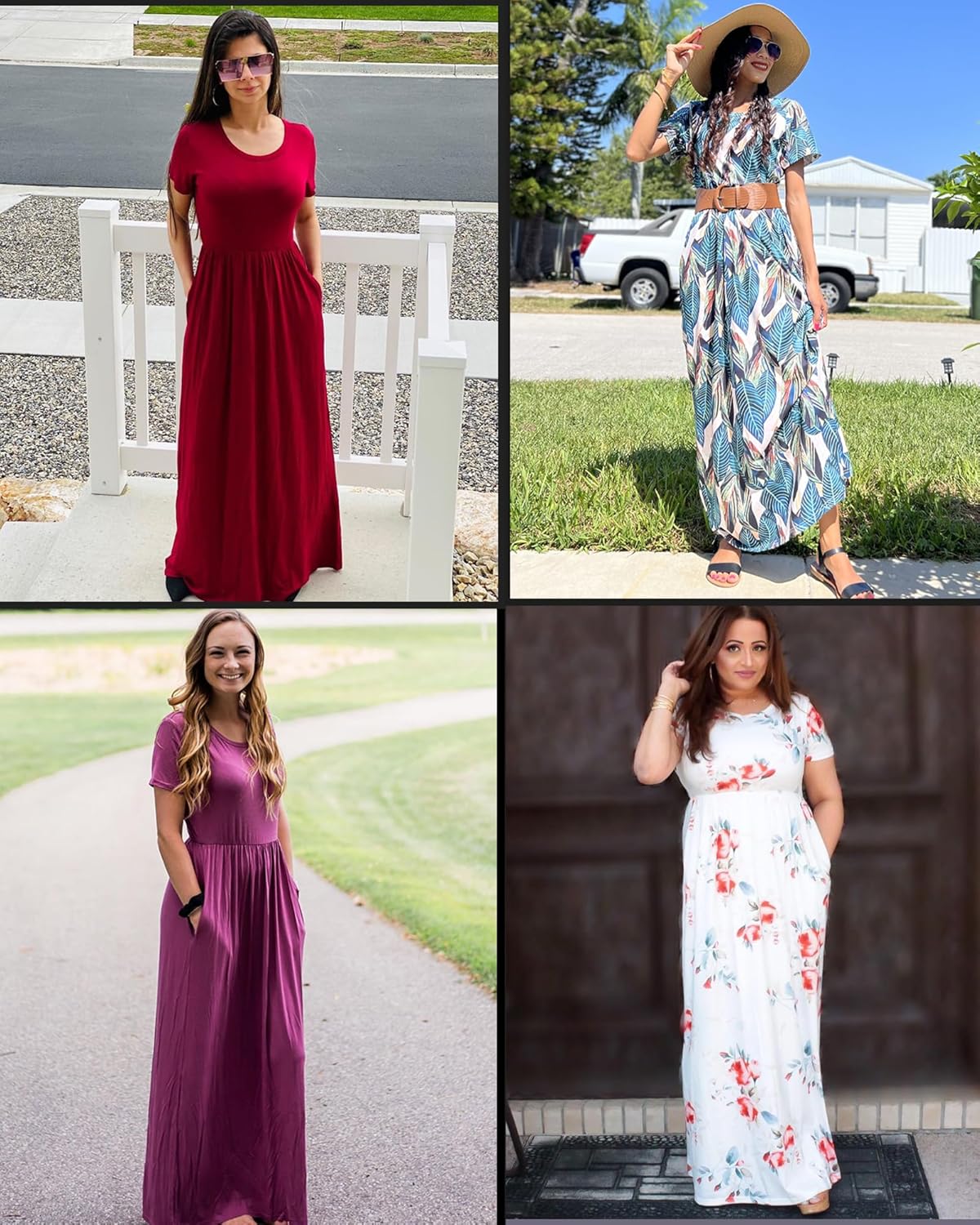 AUSELILY Women's Classic Short Sleeve Loose Plain Casual Long Maxi Dresses for Women 2026 - Image 4