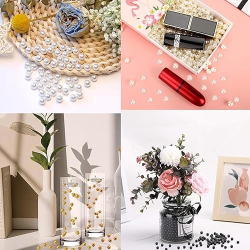 Miniatura 4 de 900 perlas de relleno de jarrón de 0.315 pulgadas, sin agujero, para rellenos de jarrón para jarrón, cuentas de maquillaje para delineador de ojos,