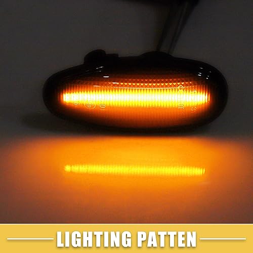 Miniatura 6 de Luz de marcador lateral LED MR522027 MI2570101 Luces de señal de giro delanteras Lámparas para Mitsubishi Outlander 2003-2006 Lente negra Luz LED