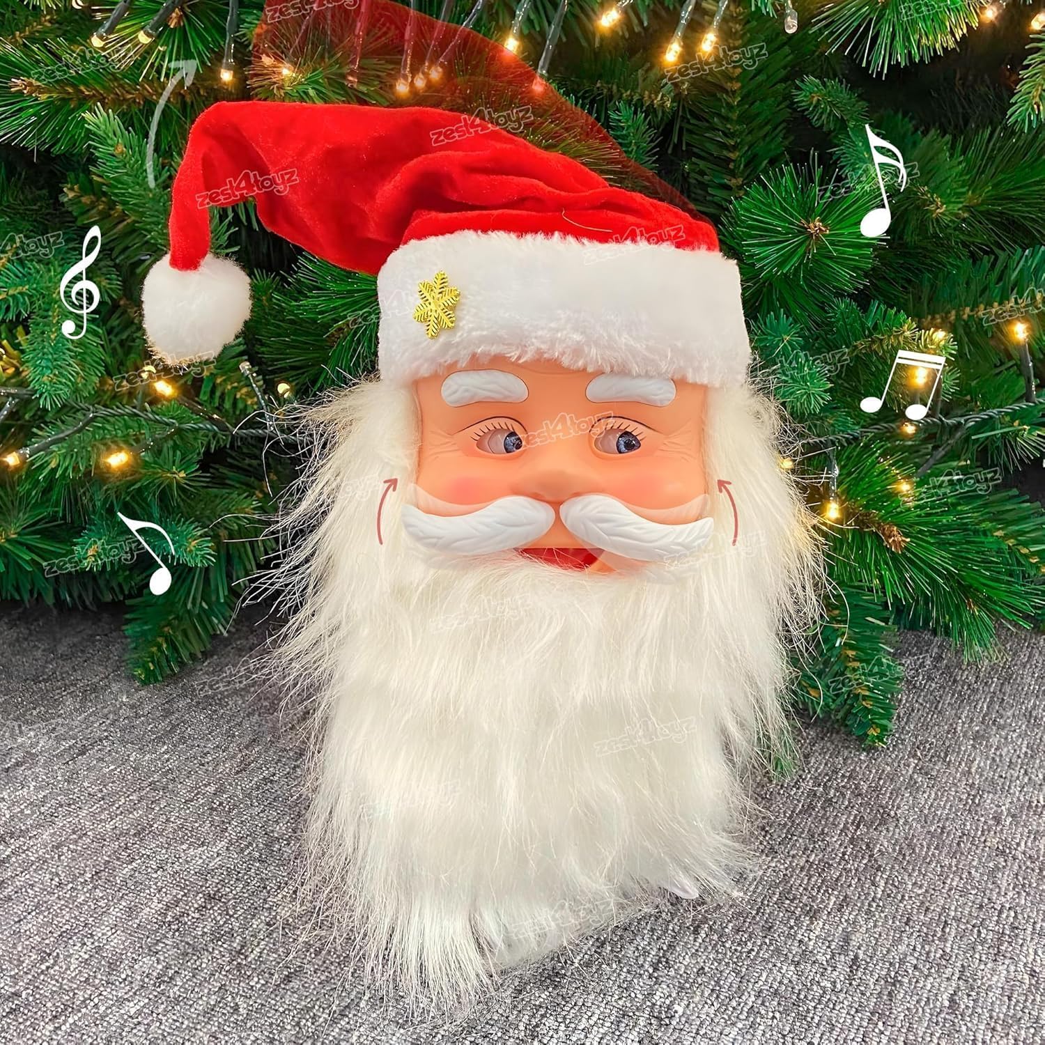 Buy Zest 4 Toyz Musical Santa Face – Christmas Decoration with