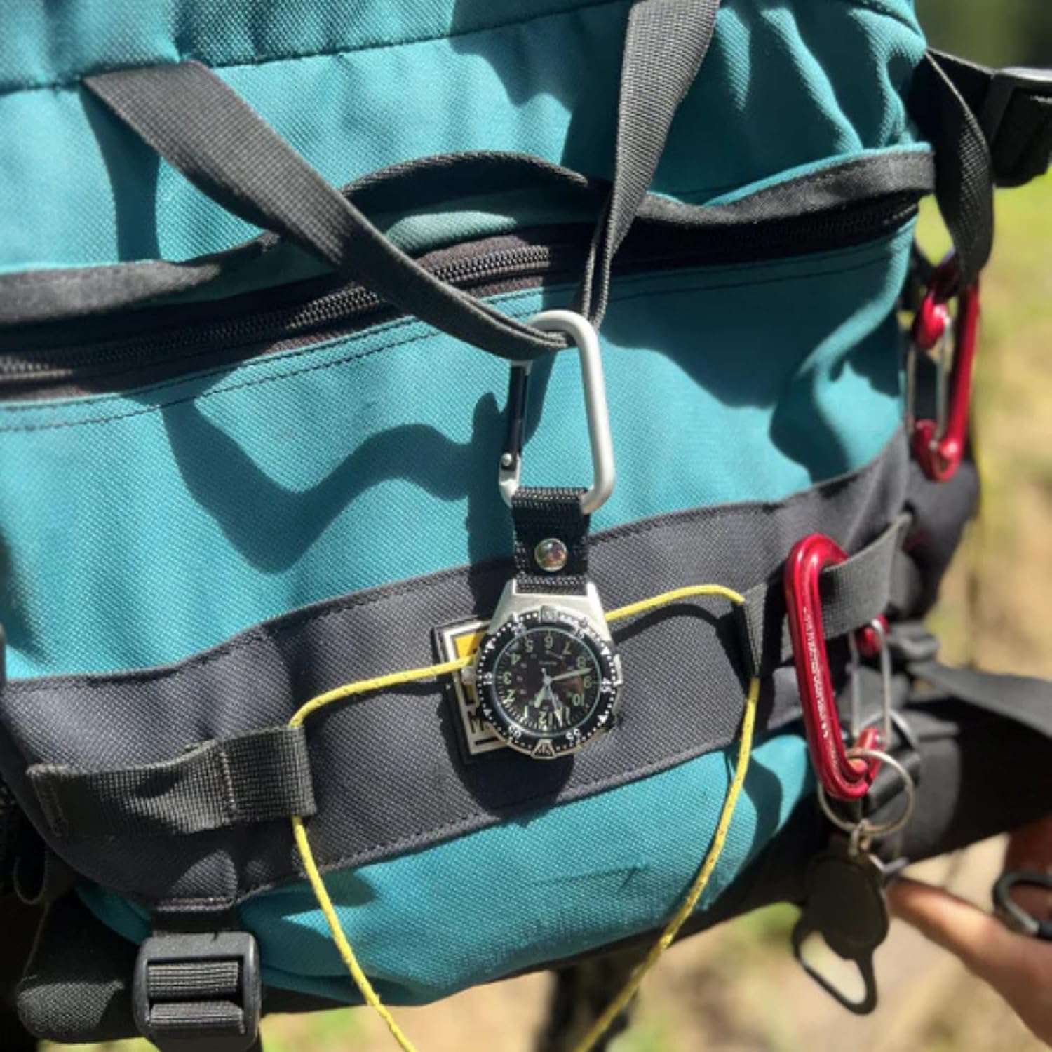 Dakota Backpacker Clip, Quality Pocket Watch, Fob Nylon Carabiner Strap, Lightweight, Premium Durability Outdoor Gifts for Men, Use for Fishing, Hunting, Golf and More, Tactical Watch image 4