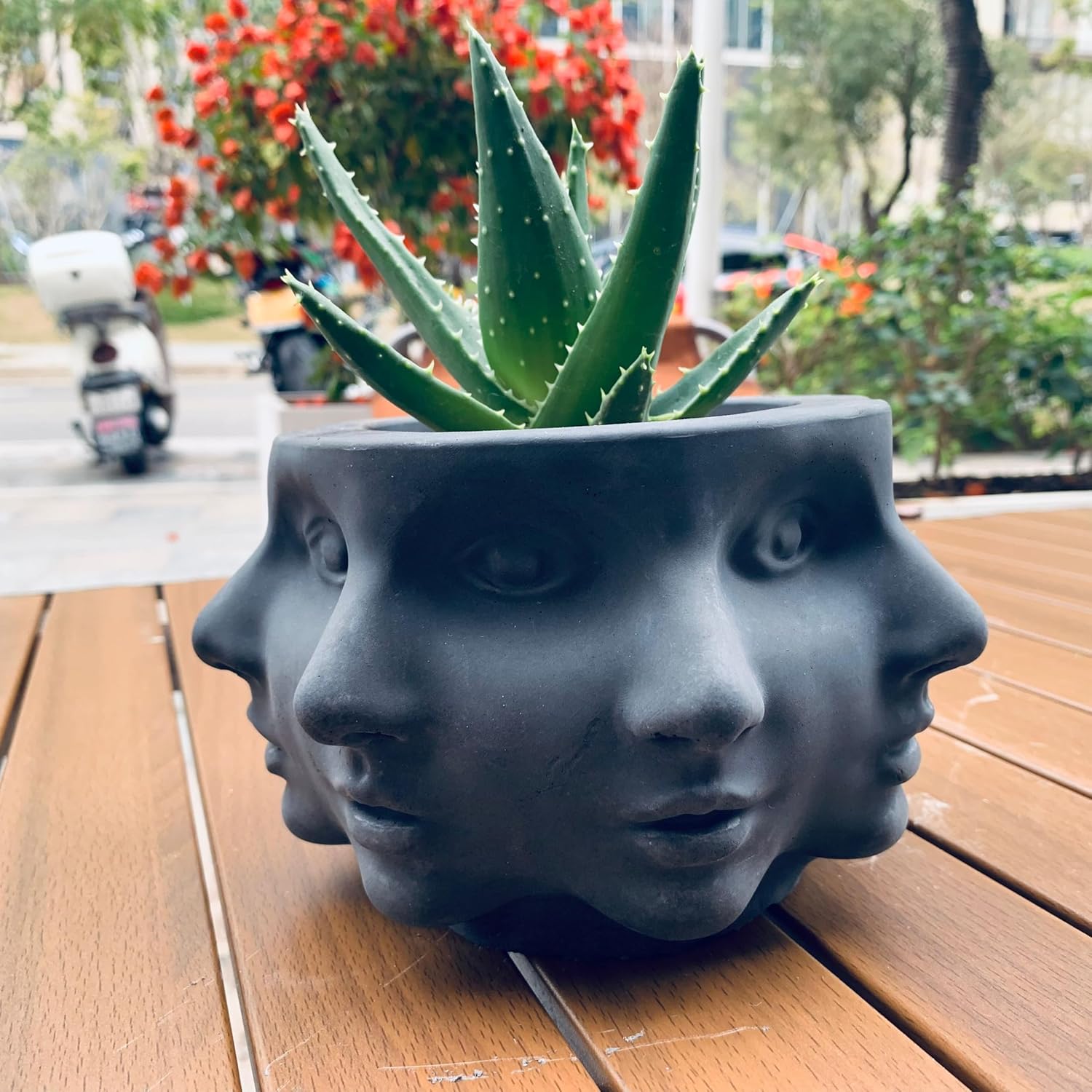 Silicone Head Face Planter Mold, 8 inch Plant Pots Mold for Indoor/Outdoor, Multi -Face Shaped Succulent Flower Pots, Small Face Plante Head Planter, Art Garden Vase(Multi-face)