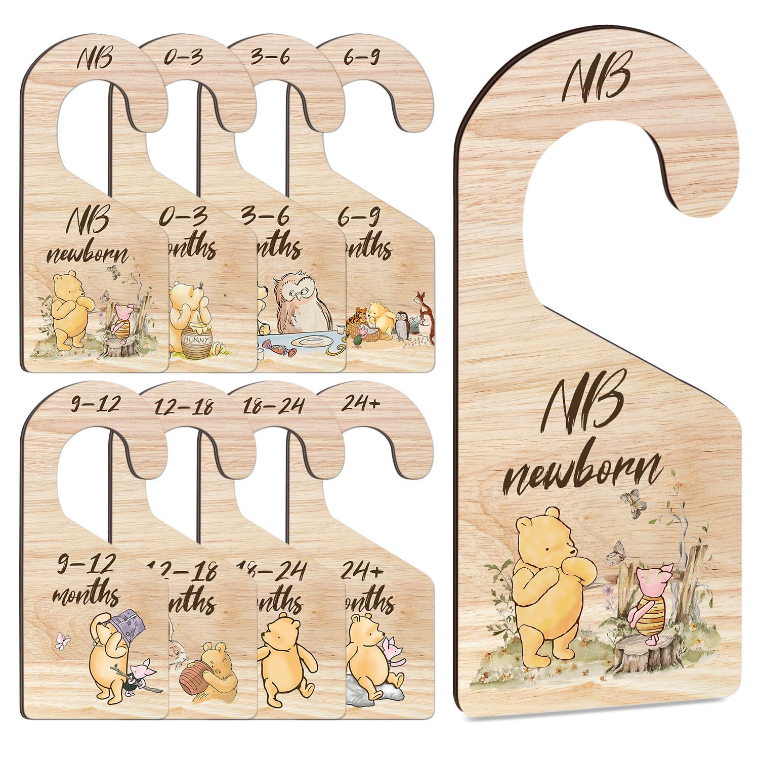 Hatzelou 8Pcs Winnie Baby Closet Dividers Winnie Baby Clothes Dividers for Closet Newborn Baby Stuff for Baby Boys