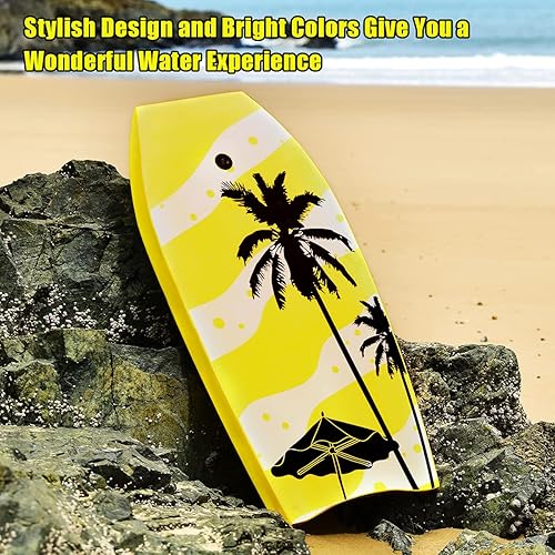 Miniatura 6 de Happytools - Tabla de surf ligera de 3741 pulgadas con correa de muñeca, núcleo de EPS, cubierta XPE y parte inferior deslizante de HDPE para playa,