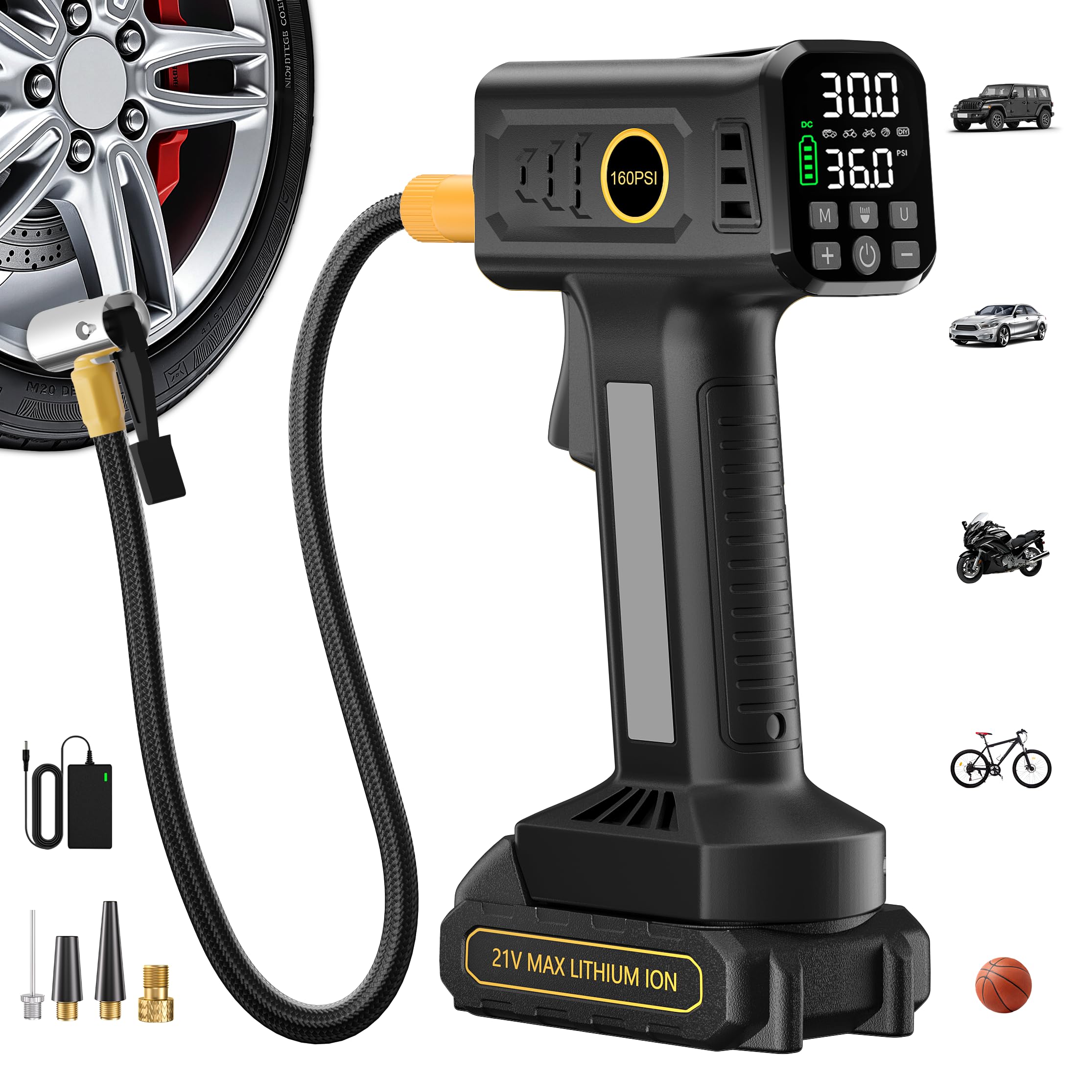 Portable Tire Inflator - Cordless Air Compressor -1