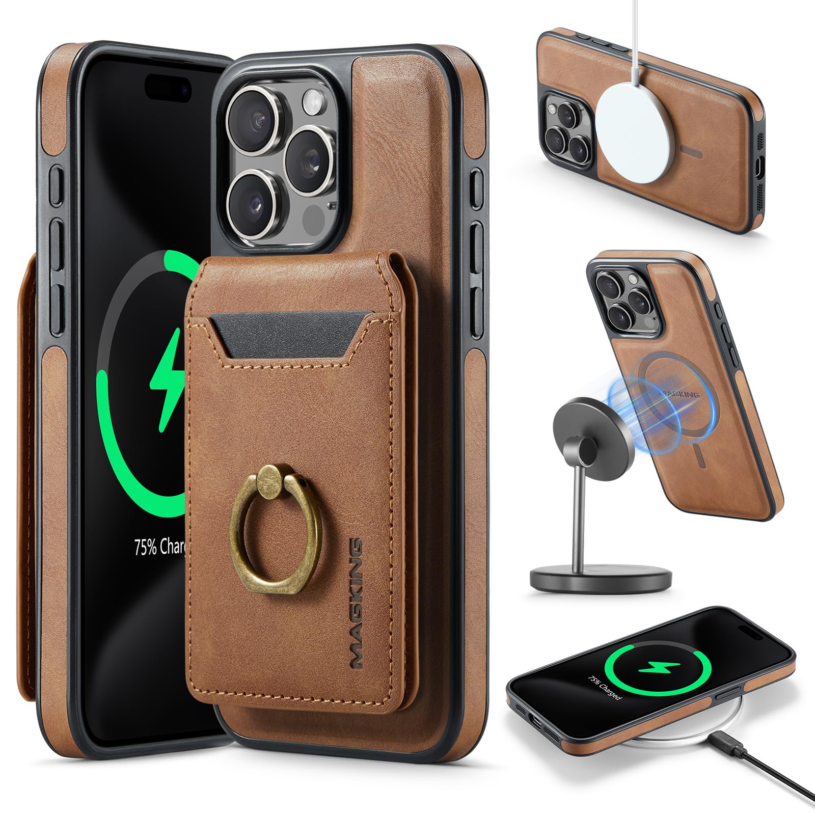Amazon.co.jp: SZHAIYU 2 in 1 取り外し可能な磁気スマホケース iPhone