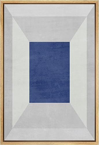 Miniatura 28 de IDEA4WALL Lienzo Enmarcado Impreso Arte de Pared Bloques Marrones y Azules de Mediados de Siglo Ilustraciones Geométricas Abstractas Arte Moderno