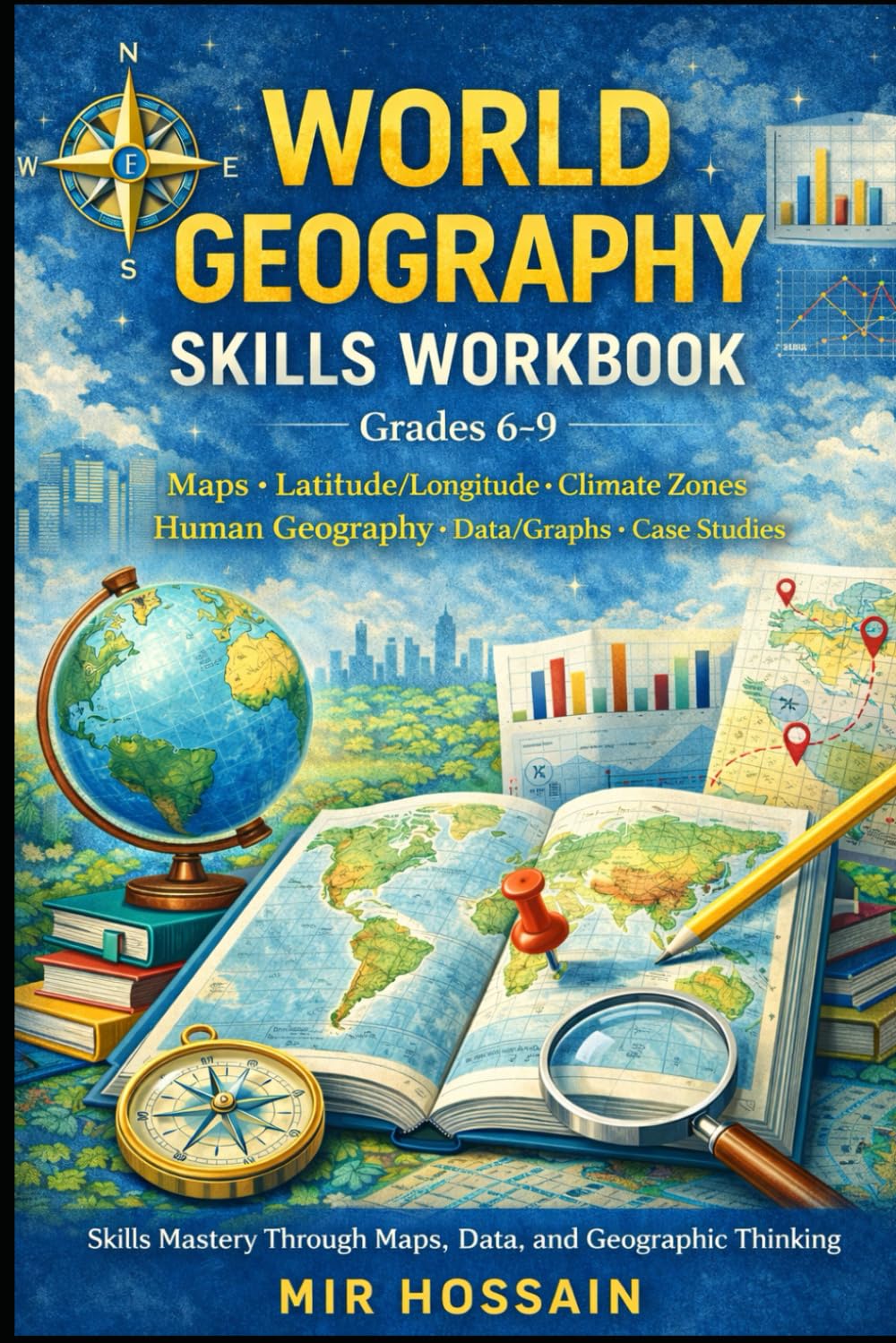 WORLD GEOGRAPHY SKILLS WORKBOOK Grades 6–9: Maps • Latitude/Longitude • Climate Zones • Human Geography • Data/Graphs • Case Studies