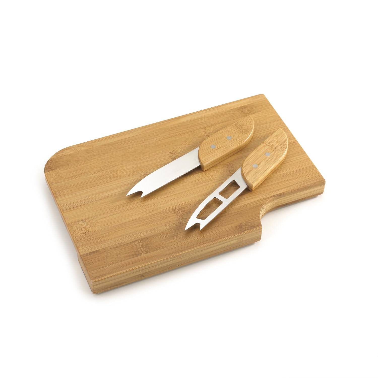 Umbra Cheeboo Three-Piece Bamboo Cheese Cutting Board and Knife Set