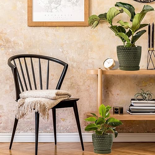 Miniatura 7 de Ceramic Plant Pots, 6.55.5 Inch Pots for Indoor Plants, Planters with Drainage Hole and Saucer, Flower Pots for Snake Plants and Cactus,