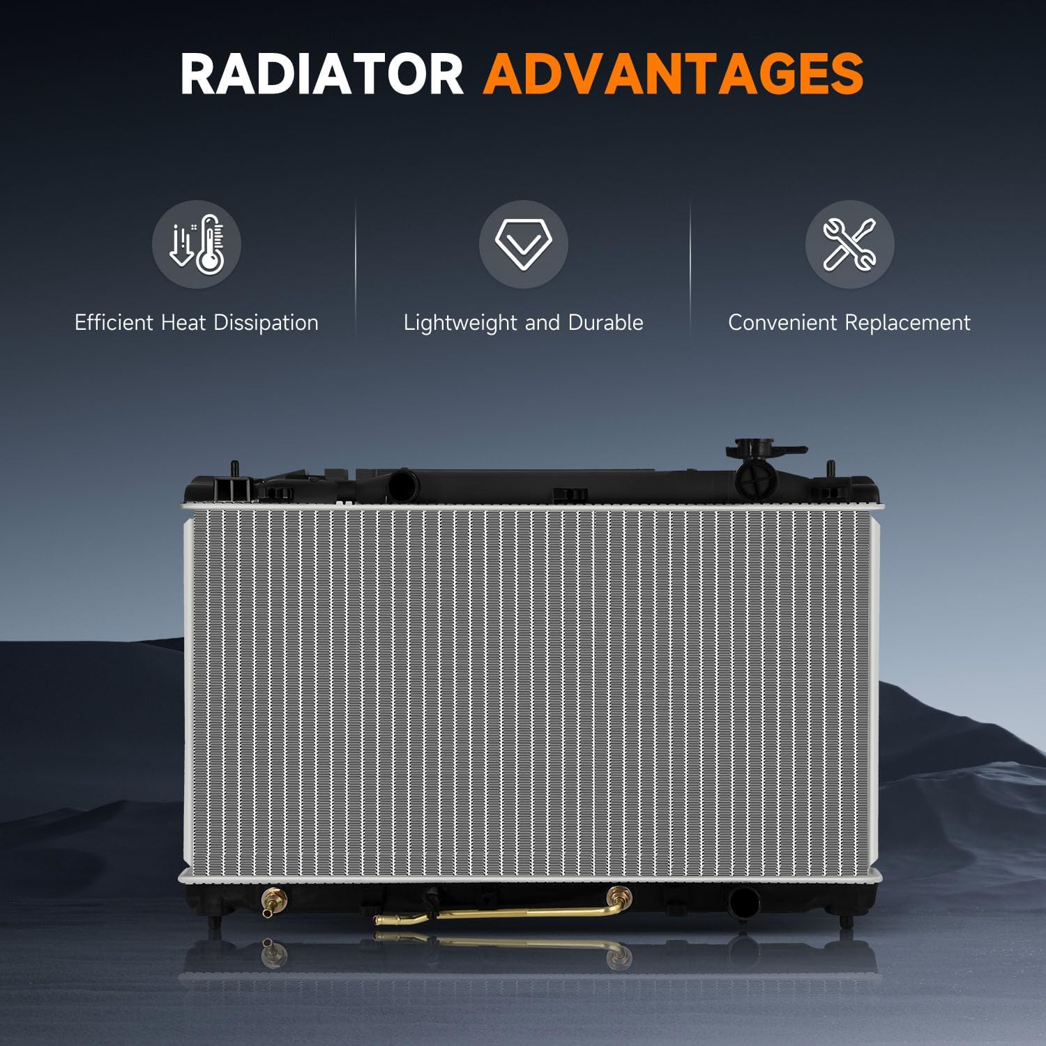 OCPTY 2917 Radiator Compatible with Toyota Camry 2.4L 2007-2009, Toyota Camry 2.5L 2010-2011 Replace CU2917,164000H210, 164000H240, 164000H310, ‎TO3010312 Aluminum Engine Radiators