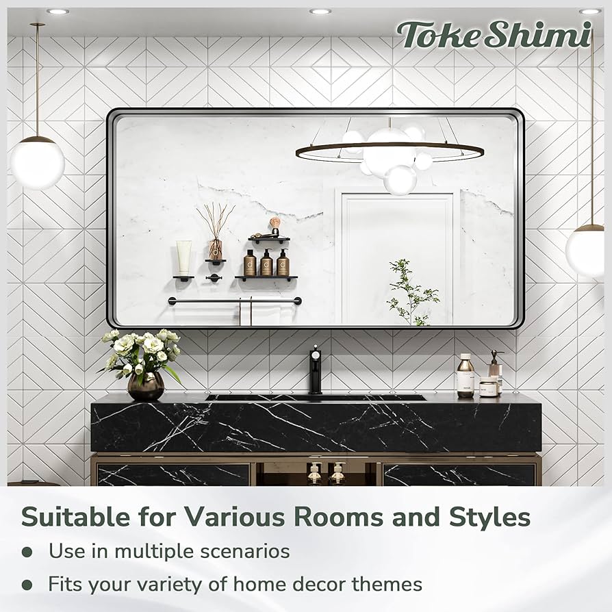 Amazon.com: TokeShimi 48 x 24 Inch Wall Mirror Black