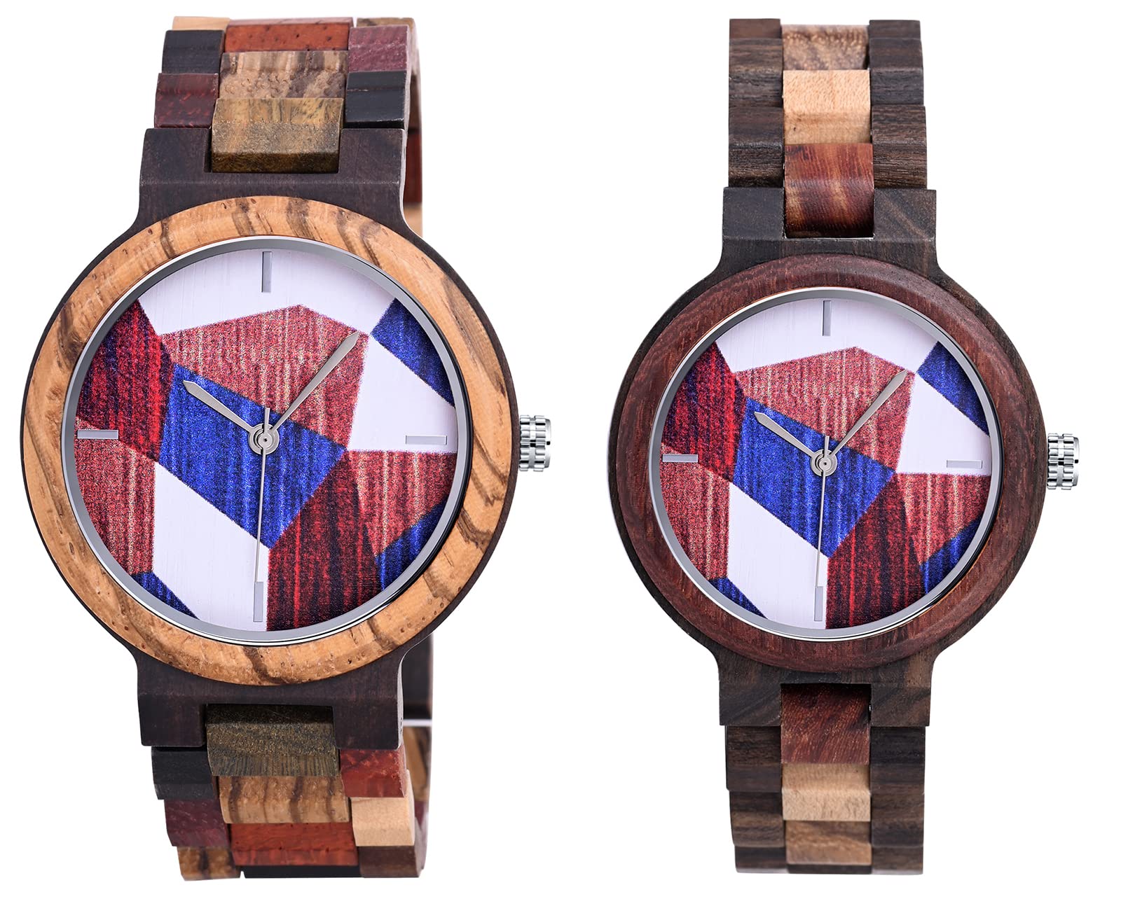 SUPBRO Reloj de Madera para Mujer Hecho a Mano Mujeres Relojes de Madera para señoras con Banda Ajustable de Minium, liviano y cómodo