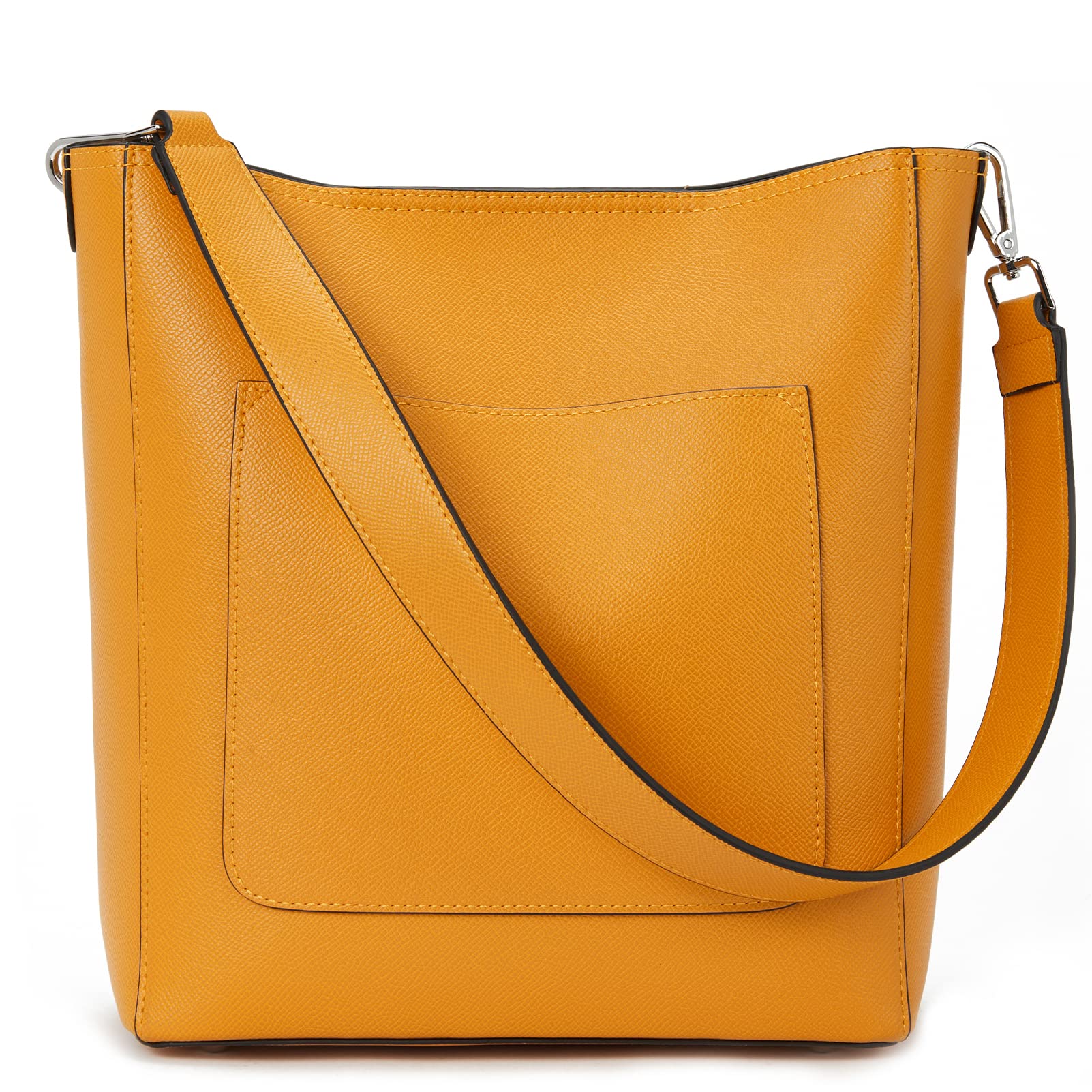 BROMEN Hobo Bags for Women Leather Handbags Designer Shoulder Bucket Crossbody Purse Yellow