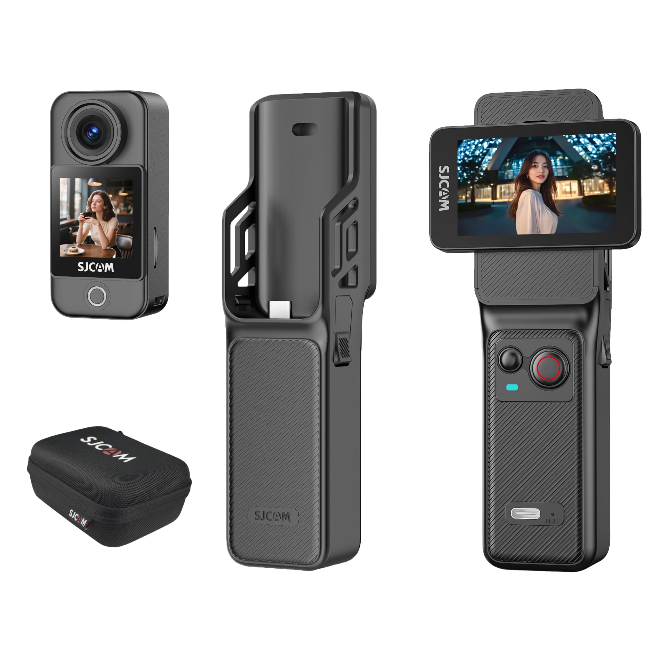 Amazon | SJCAM C400 ハンドルコントローラー 4K vlog カメラ Pocket