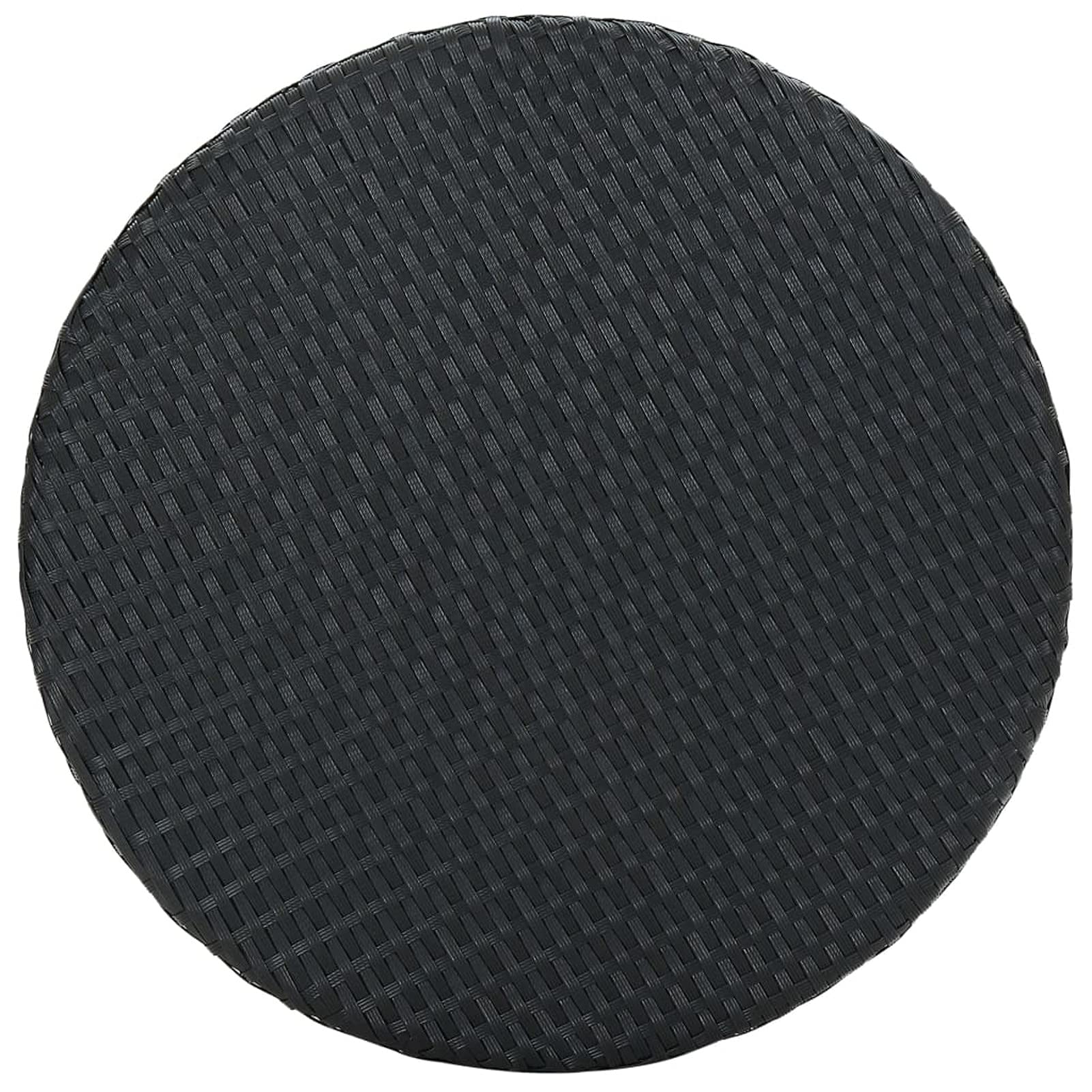 Tidyard Set da Bar da Giardino in Polyrattan Nero/Marrone/Grigio, Tavolo e Sedie Alti per Esterno