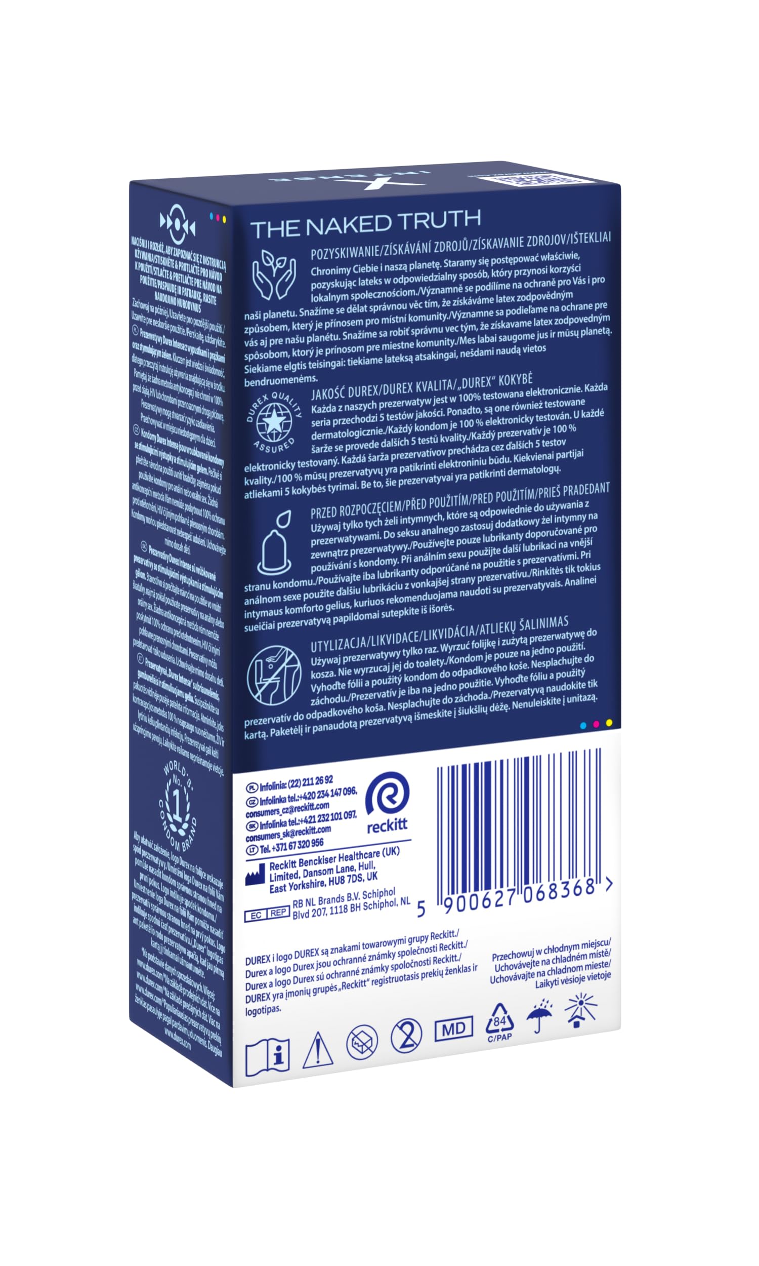 Durex Intense Prezerwatywy z wypustkami i prążkami dla dwojga 10 szt.