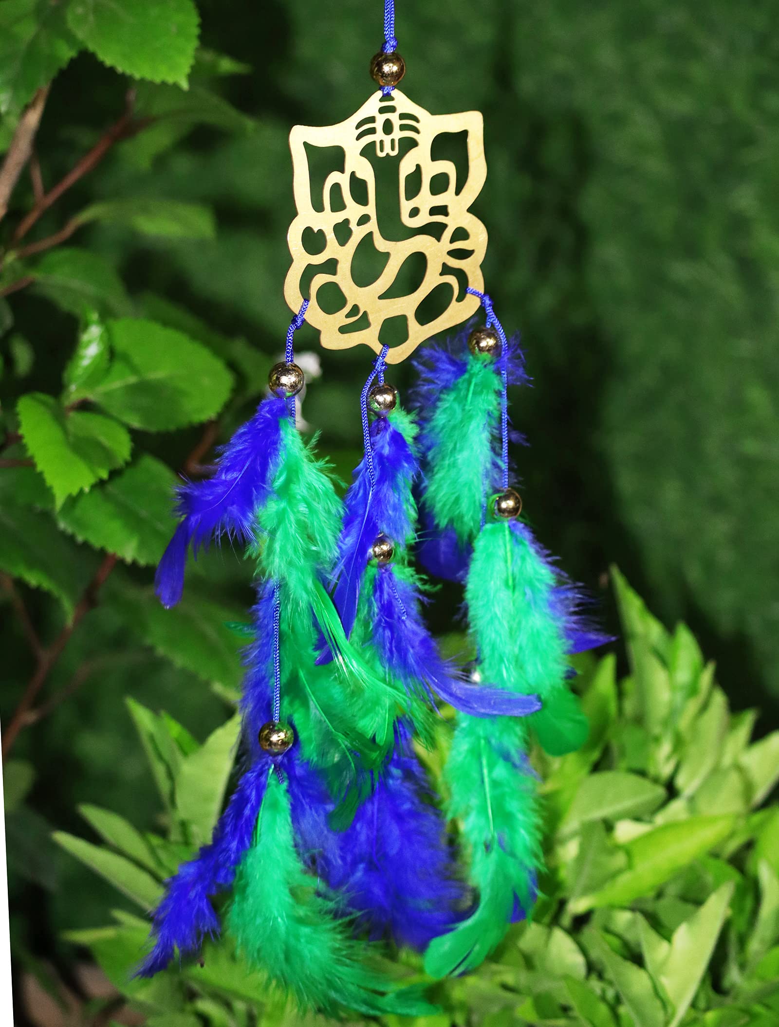 RPH Handicrafts Dream Catcher car Hanging, Ganesha car Hanging Ornament | Showpiece, Mirror Hanging | Office Room Decor etc, Size : L :9-10" x W: 2.5-3" inches (Blue/Green)-image-42