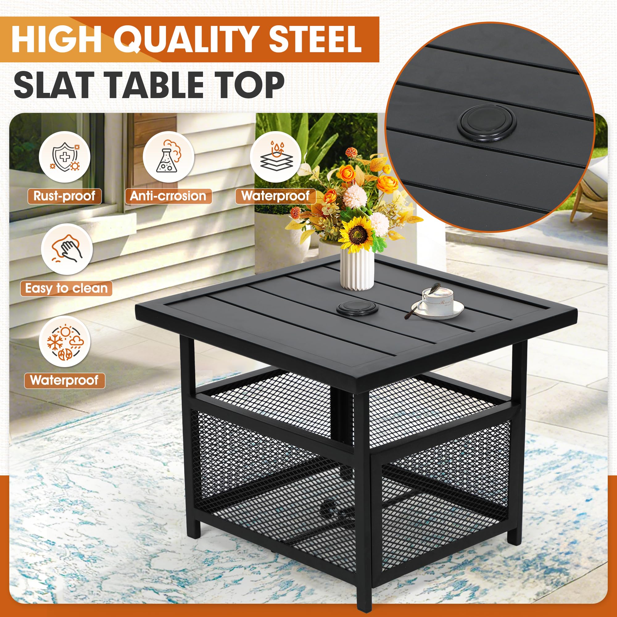 ＥＮアンブレラテーブル Incbruce Outdoor 22'' x 22'' Umbrella Table Stand, Side Table with