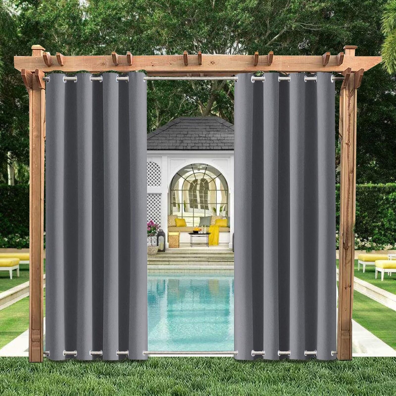 Tende per Pergola Impermeabili Con Anelli Antracite L250xA200cm 1 Pannelli