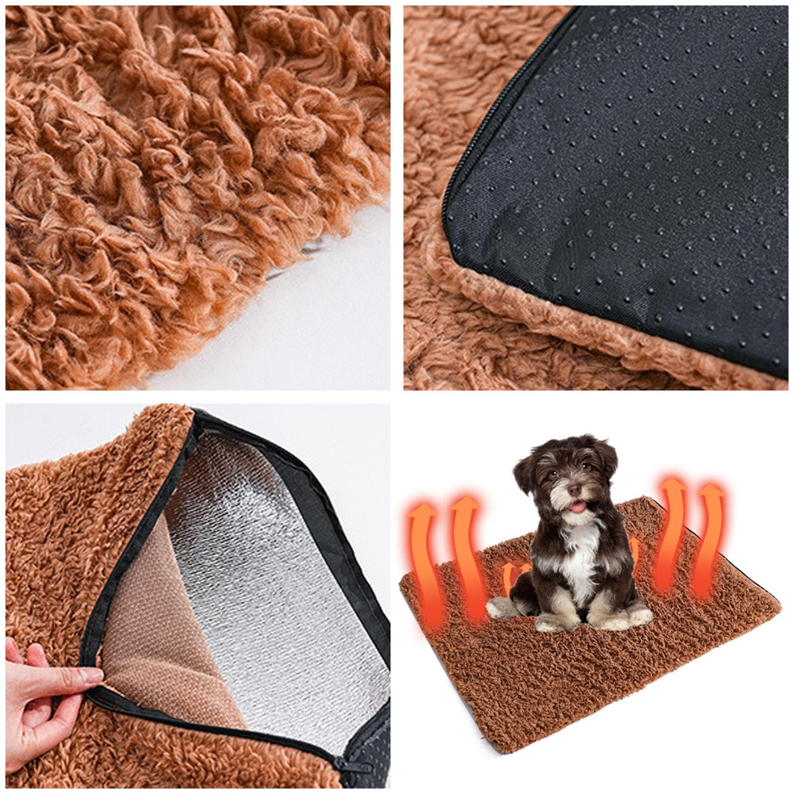 Coussin Chauffant pour Chat, Tapis pour Chien Tapis Hiver Thermique, TapisChien Auto-Chauffant, Coussin Chien Rétention de La Chaleur, Matelas Chien pour Chatons Chiots(60 * 45CM)