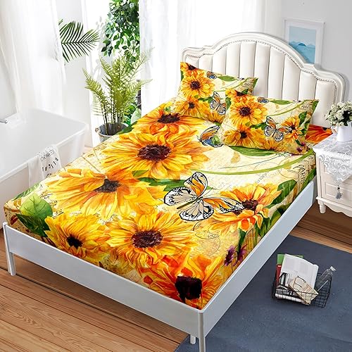 Vista 74 de Sábanas y fundas de almohada de microfibra suave arcoíris, sábana bajera ajustable con bolsillos profundos, sábana bajera ajustable para decoración