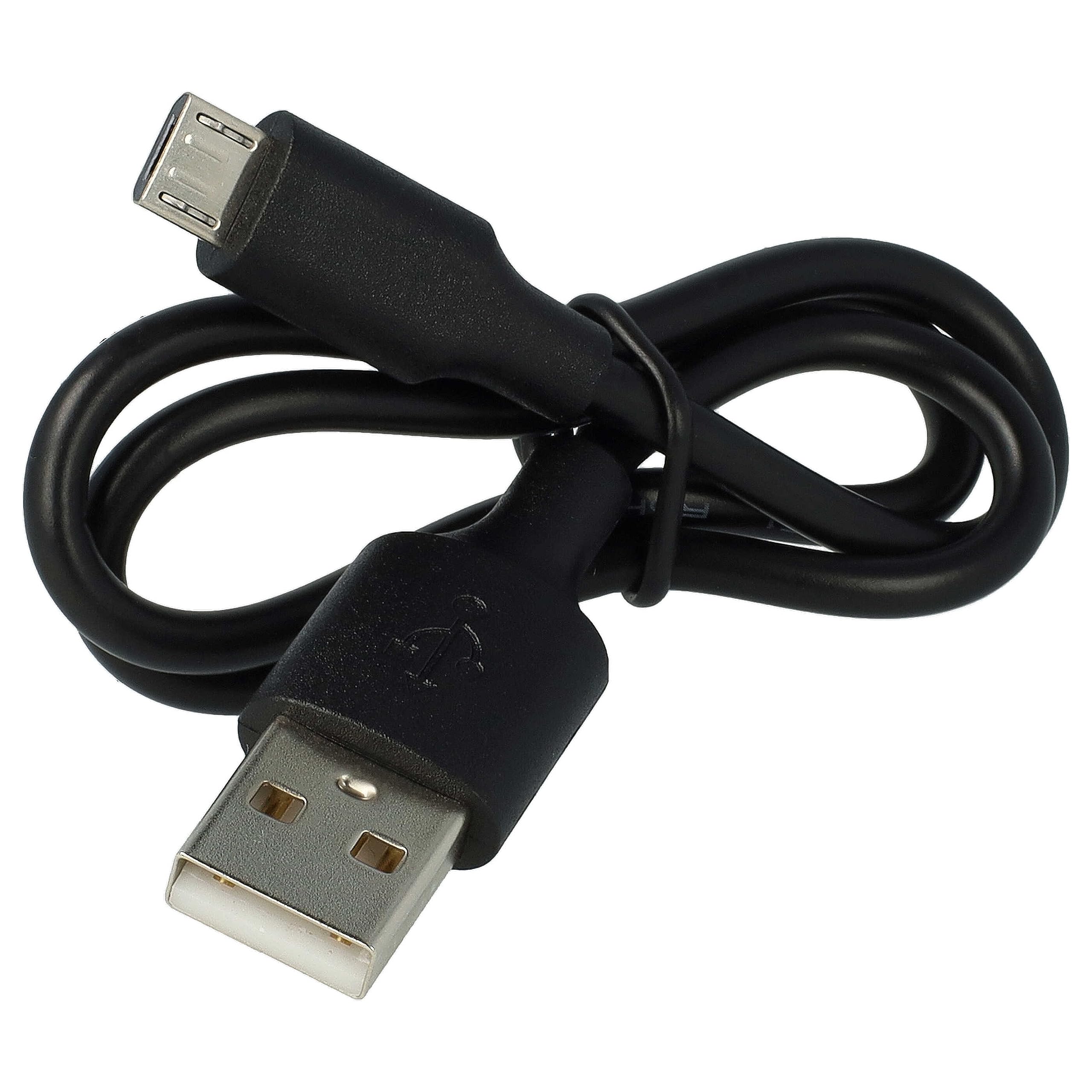 vhbw caricatore Micro-USB compatibile con Panasonic CGR-D53A, CGR-D53, CGR-D320, CGR-D28A/1B per camera + cavo Micro-USB + LED