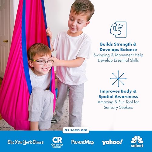 Miniatura 2 de Silla colgante para niños, incluye accesorios, ideal como columpio sensorial o columpio de terapia