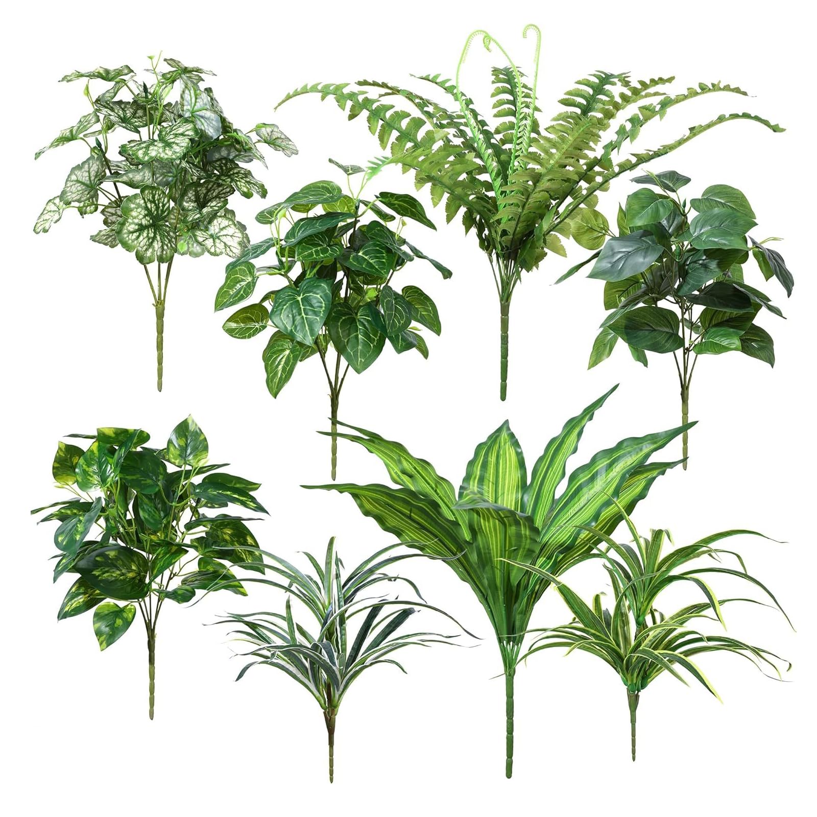 Msioytog Artificial Foliages for Patios and Garden Artificial Green Plant for Seasonal Home Decoration Foliation Deck