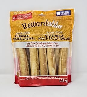 Rewardables Rawhide Free Chicken Recipe Chews, The Easily Digestible Limited Ingredient Chew for Dogs - 1.08Kg