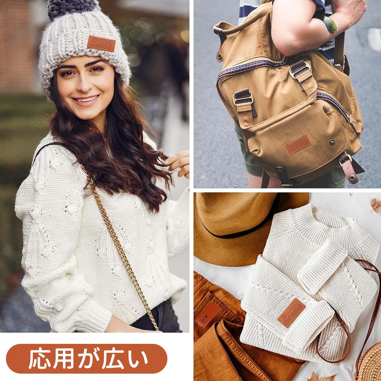 Amazon.co.jp: 革タグ 30枚入り タグ 手芸 革ラベル 6種パターン  