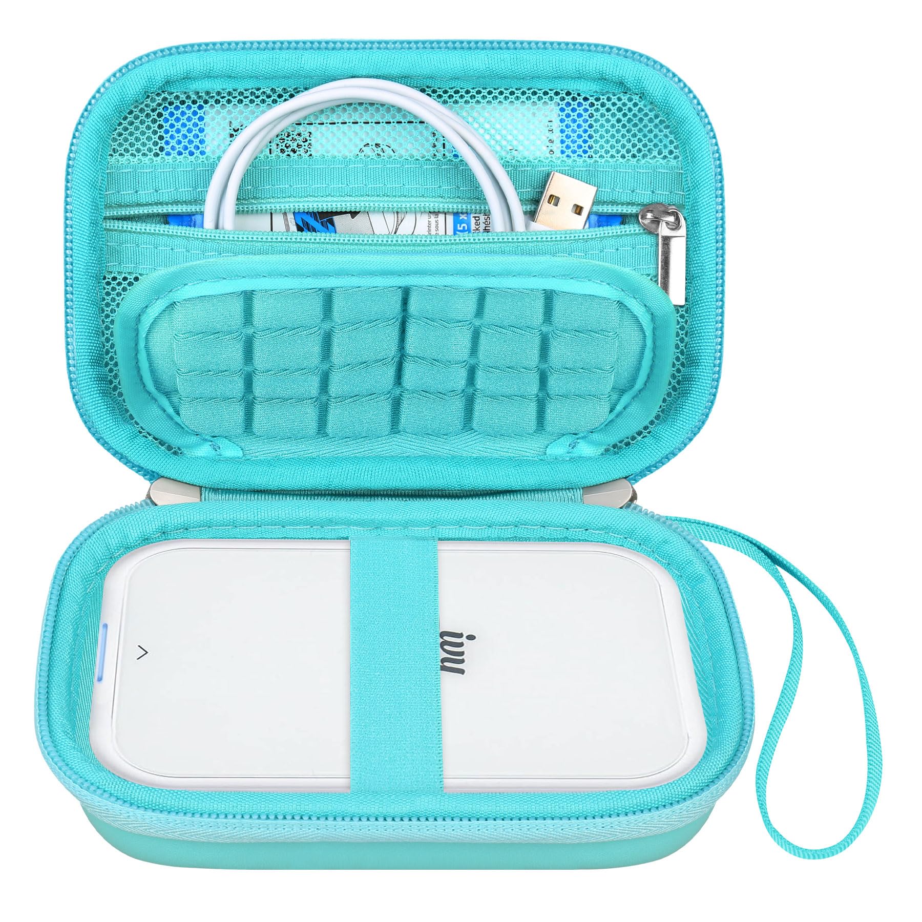 Canboc Hard Case for Canon Ivy 2 Mini Photo Printer Mobile Wireless Bluetooth Instant Camera Printer, Zipper Mesh Bag fit Photo Paper Cable, Green