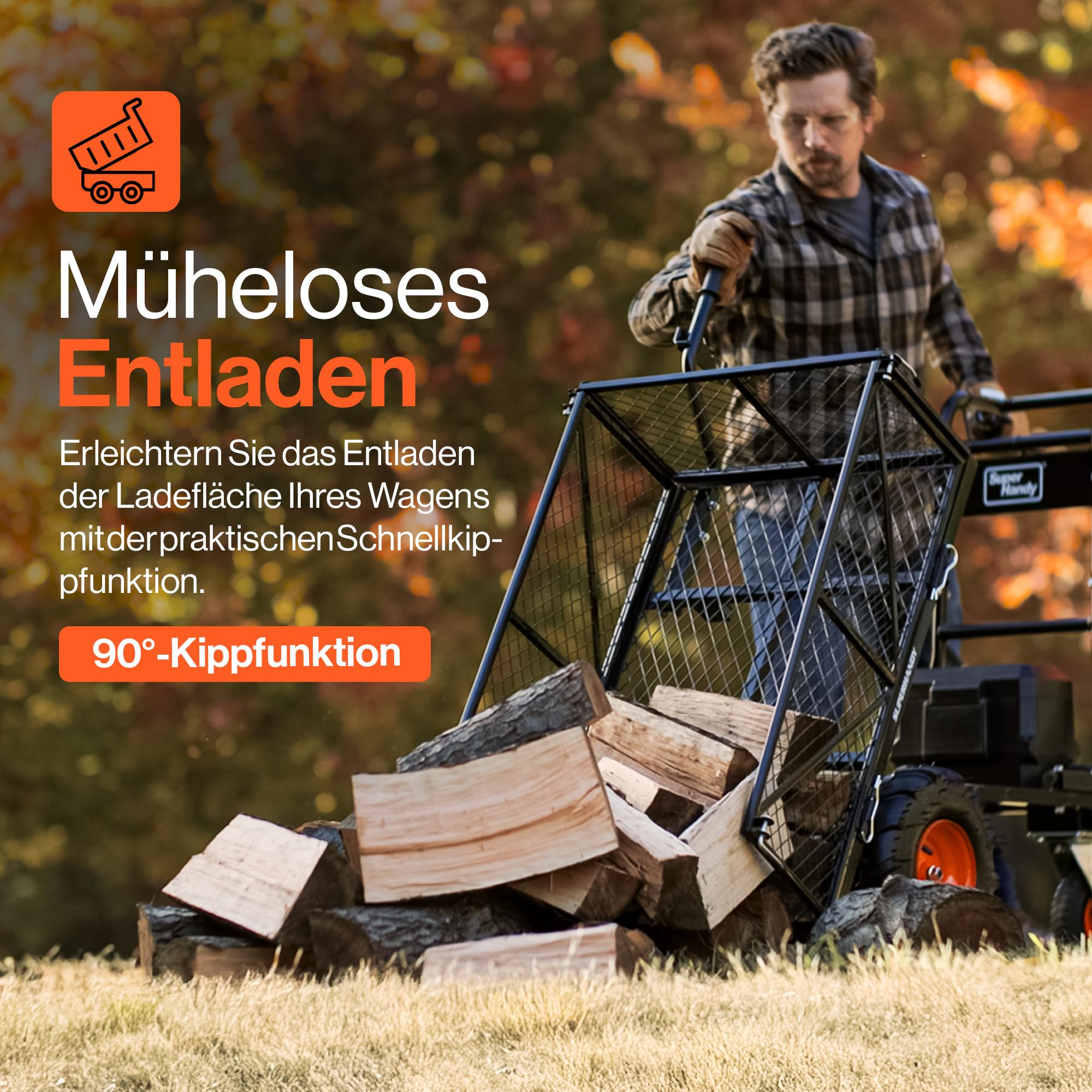 SuperHandy Elektro-Schubkarre,48 V,300 kg Traglast, 460 kg Zugkraft