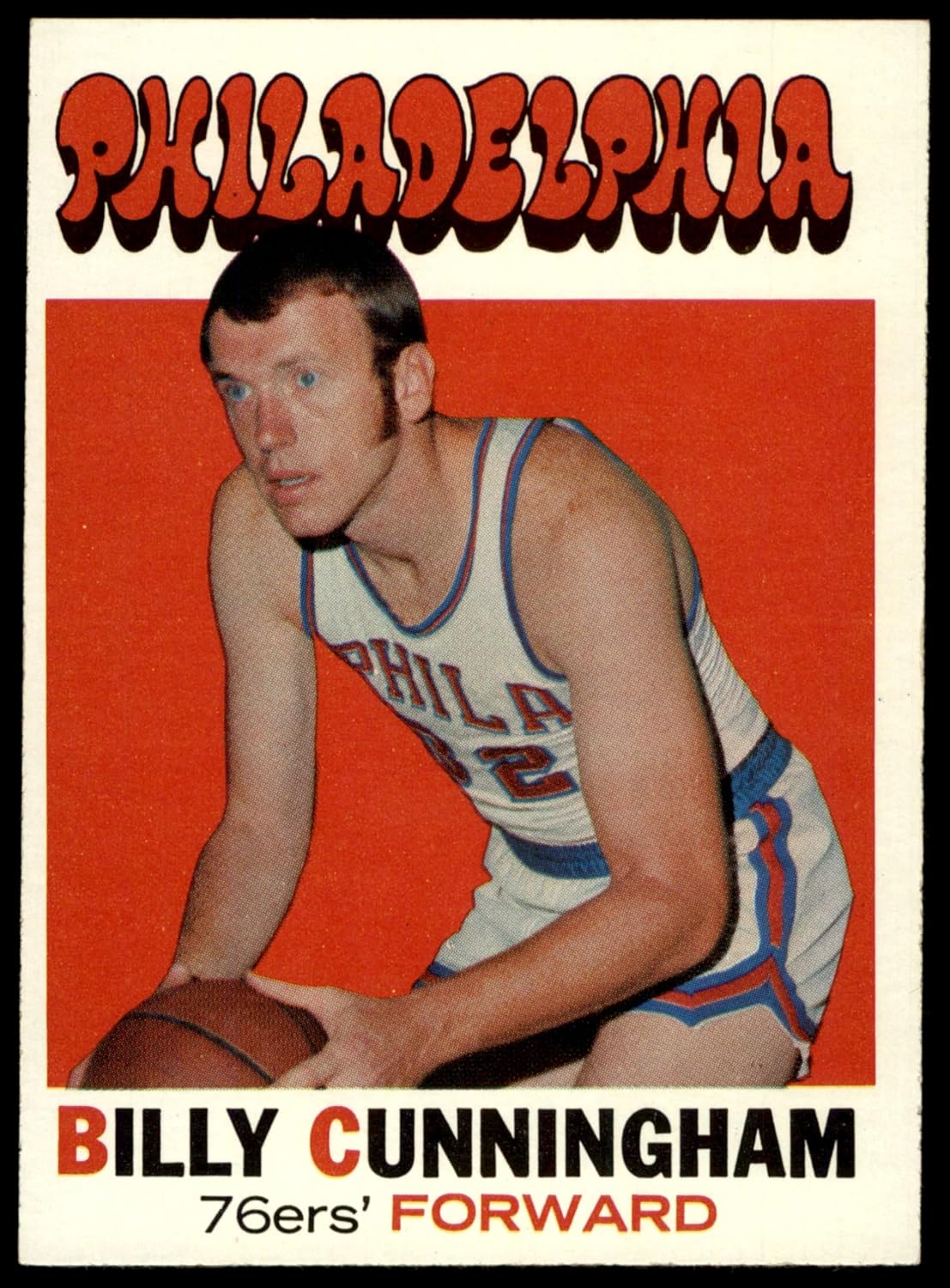 1971 Topps #79 Billy Cunningham Philadelphia 76ers (Basketball Card) NM 76ers North Carolina