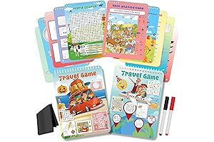 2 Pack Reusable Activity Game for Kids Ages 8-12 - Travel Entertainment for Road Trip