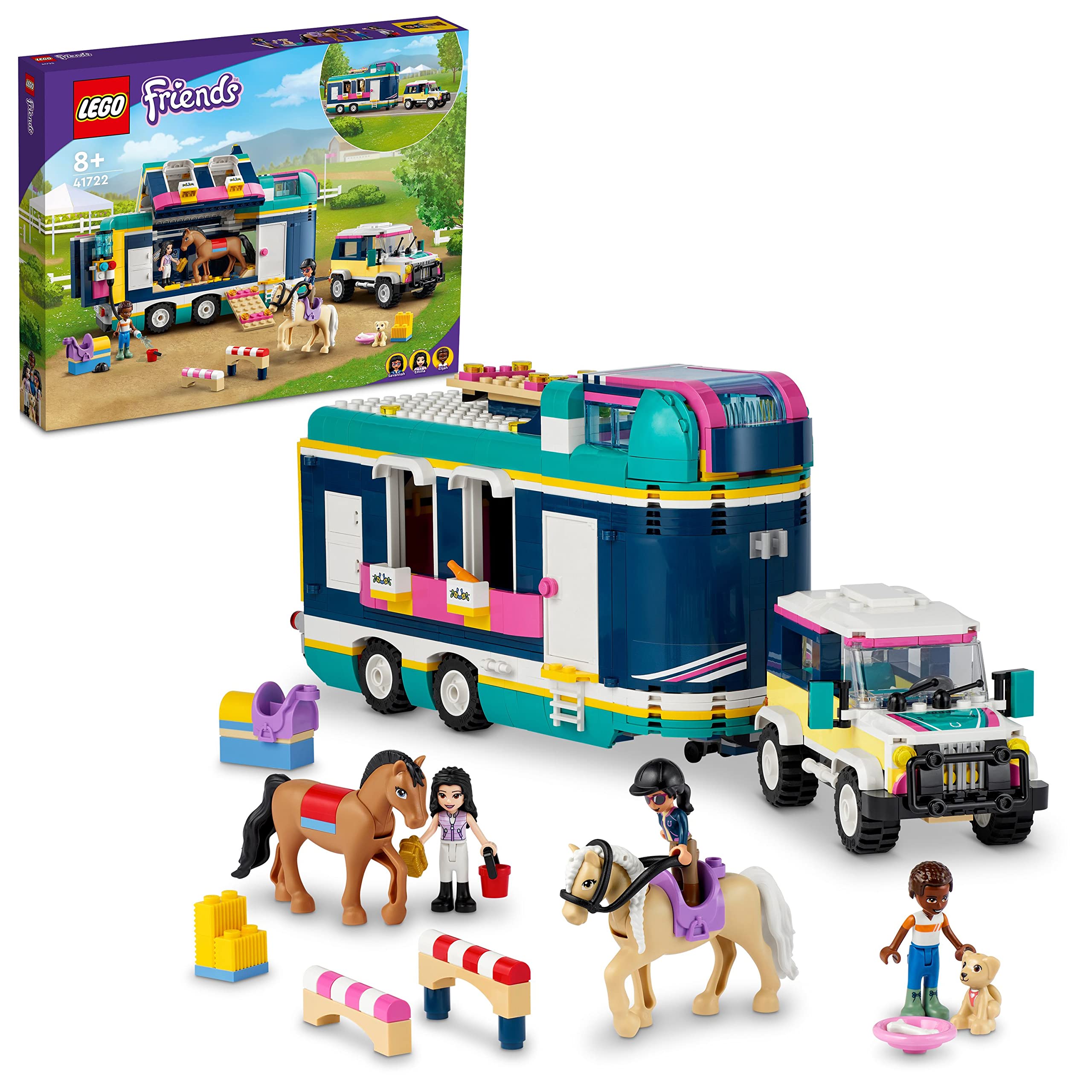 LEGO® Friends At Gösterisi Römorku 41722-8 Yaş ve Üzeri Çocuklar için At Binme Ekipmanı İçeren Oyuncak Yapım Seti (989 Parça)