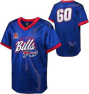 NFL Kids Youth Boys 8-20 Officially Licensed Division Established Team Color Mesh V-Neck Wordmark Primary Logo Jersey