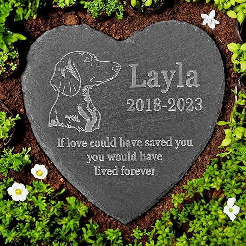 Dachshund Memorial, Dachshund Memorial Stone, Pérdida de Dachshund, recuerdo conmemorativo de perro salchicha, en memoria amorosa perro salchicha