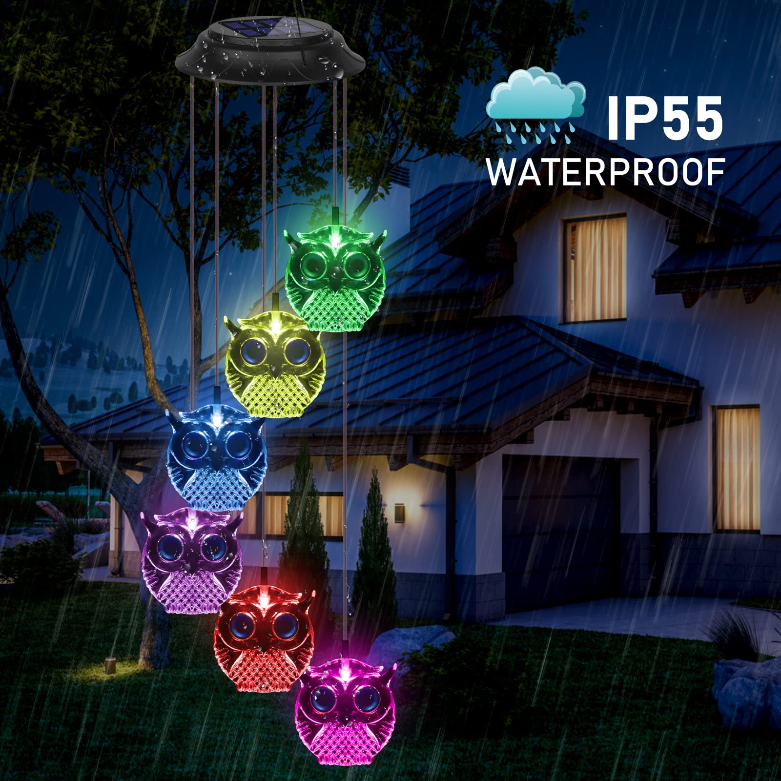 Campanelli Eolici Solari A Forma Di Angelo Con Luci LED 7 Colori Per Esterno Giardino – Regalo Idea Mamma