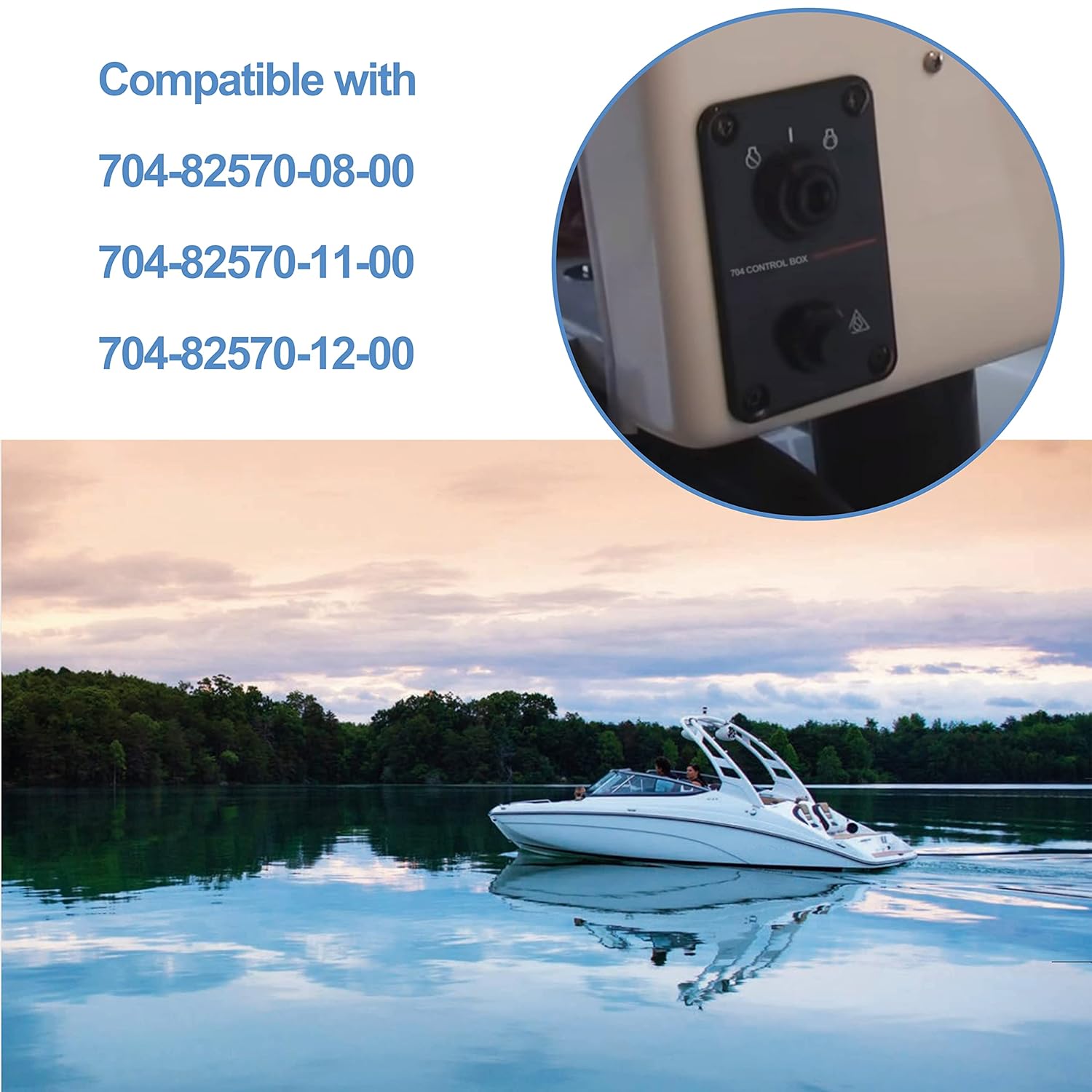 704-82570-08-00 Single Engine Key Switch Panel by Wadoy Compatible with Yamahaa Outboard Ignition Switch 704 Control Box 12V Yacht Boat Switch Panel 704-82570-11-00 704-82570-12-00