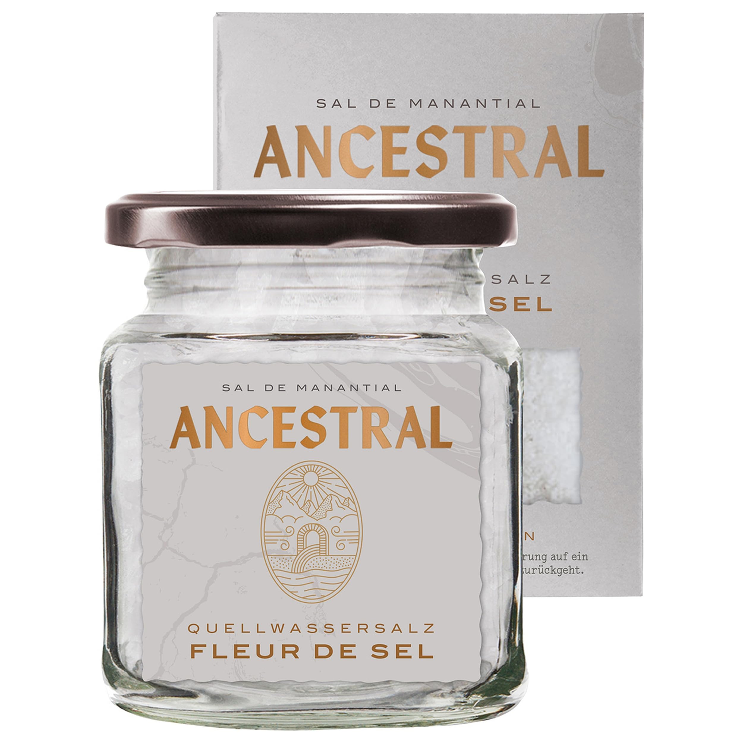 Sal de Manantial Ancestral Quellwassersalz Fleur de Sel im Glas Spanien inkl. FeinWert E-Book (12 x 240 g)