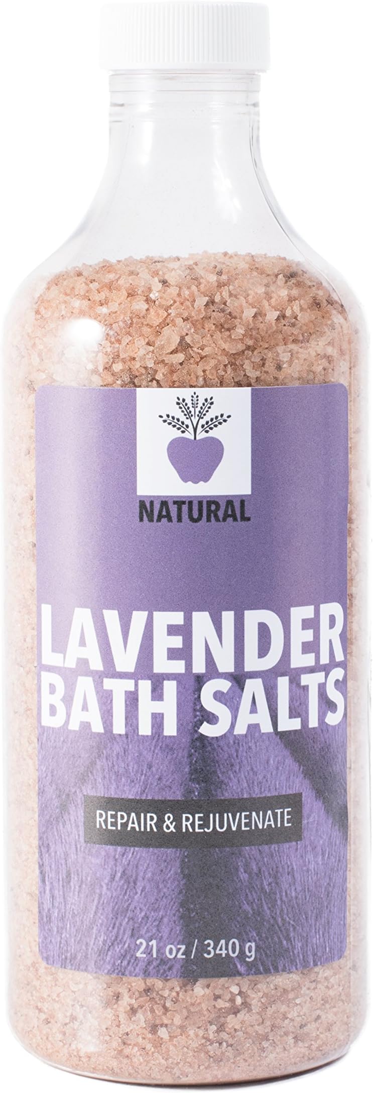 Natural Sea Salt Bath Soak with Lavender Essential Oils and 60 essential trace minerals for Relaxation and Sore Muscle Relief - The Lavender Apple
