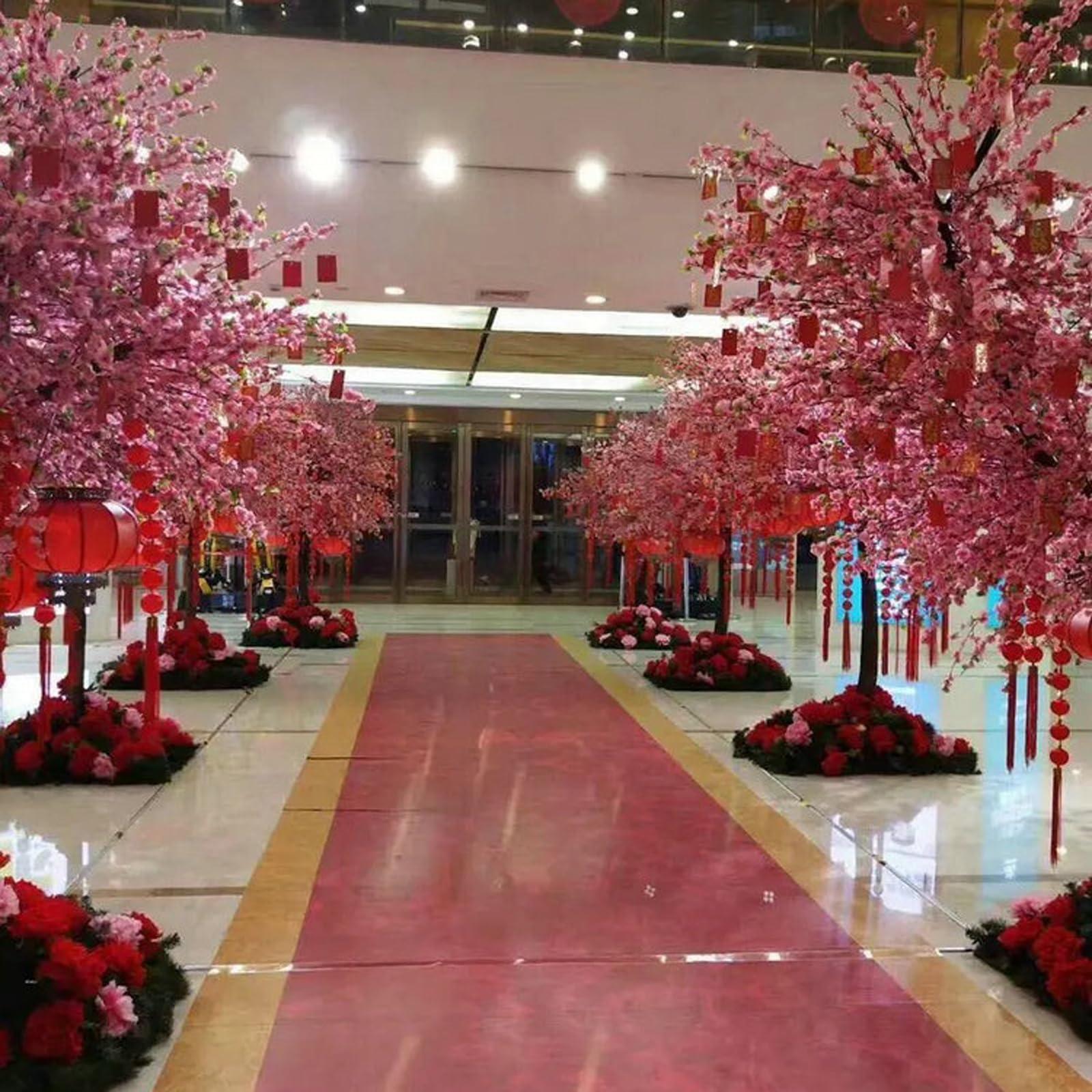 Arbre Cerisier Artificiel LED 180cm - Fleurs Sakura Rose Avec Guirlande Lumineuse