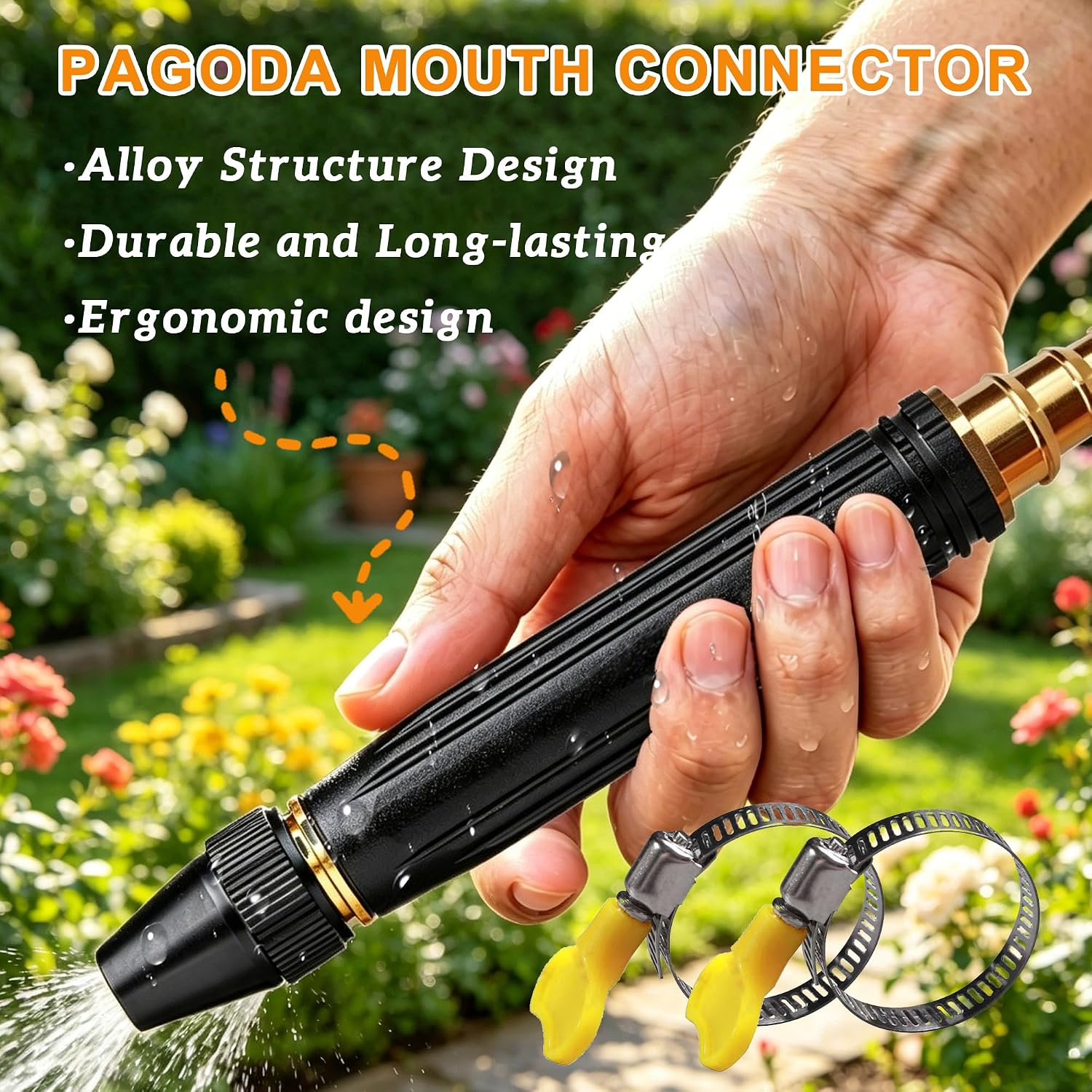 Home High-Pressure Car Wash Water Gun - Powerful Pressure Washer Hose Attachment with Booster Nozzle, Adjustable Spray Patterns for Car, Garden, Outdoor Cleaning & Watering Plants Vegetables (A-1)