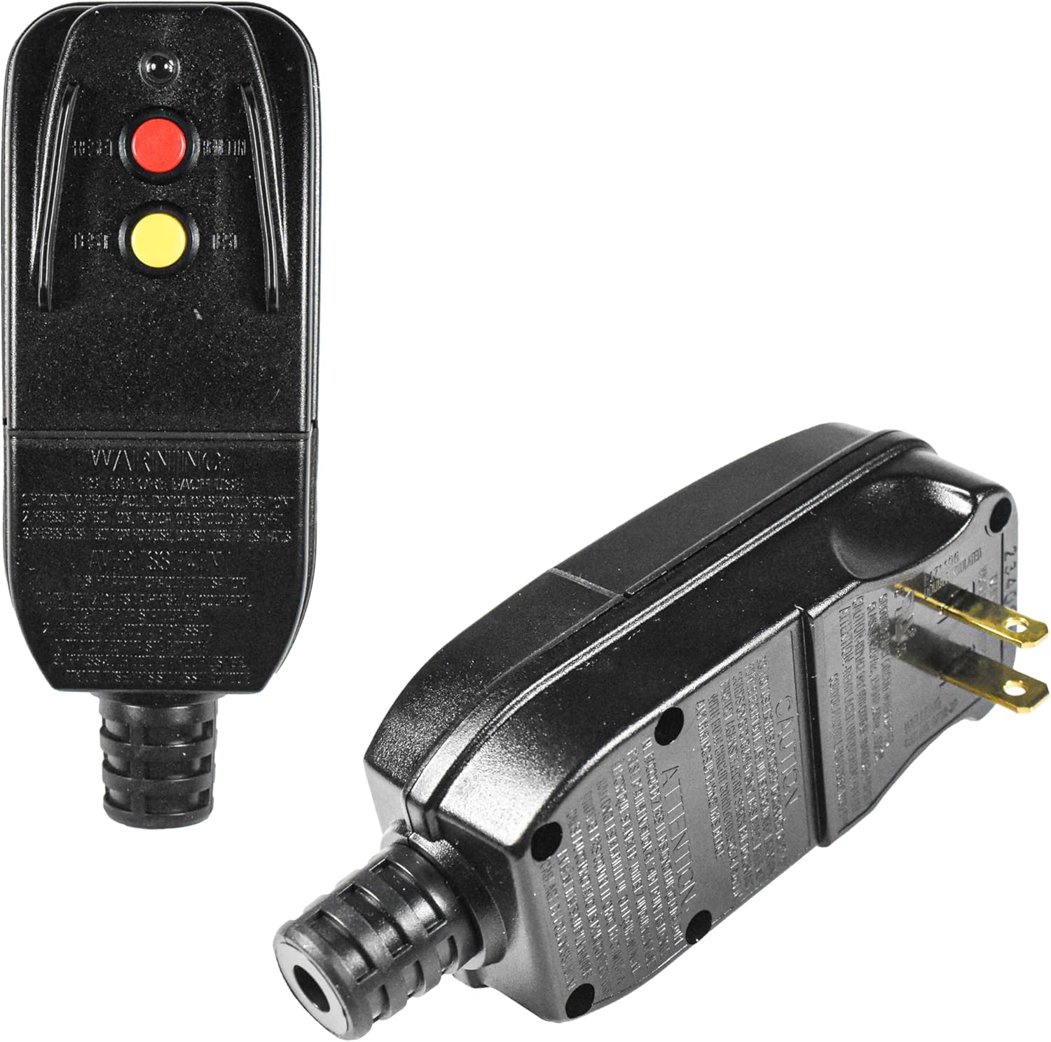 HQRP 2-Pack GFCI Replacement Plug Assembly, Auto Reset 15-Amp Non-Grounded 2-Wires 2-Prongs for Power Pressure Washer, Pool Pump, Air Conditioner, UL Listed