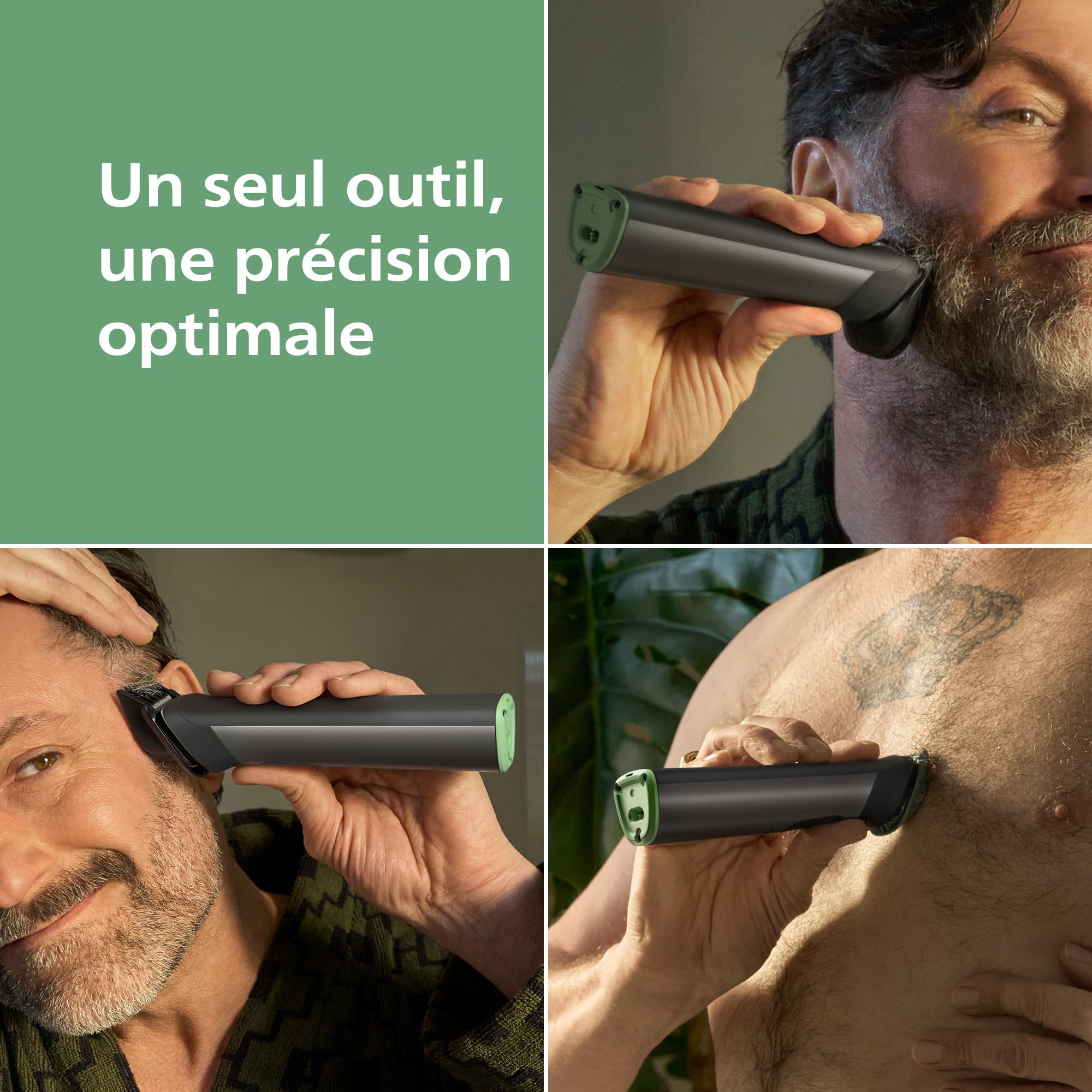 Philips Multigroom série 7000 Tondeuse tout-en-un 19 accessoires – tondeuse pour barbe, cheveux et corps, lames en métal auto-affûtées, 26 hauteurs de coupe (0,5-20 mm), modèle MG7962/30