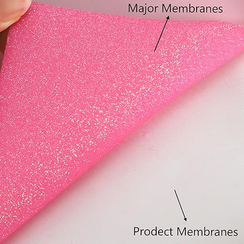 Miniatura 2 de FUNKAKA Rollos de vinilo de transferencia de calor HTV rosa fluorescente con purpurina, vinilo de poliuretano para planchar de 12 pulgadas x 8 pies