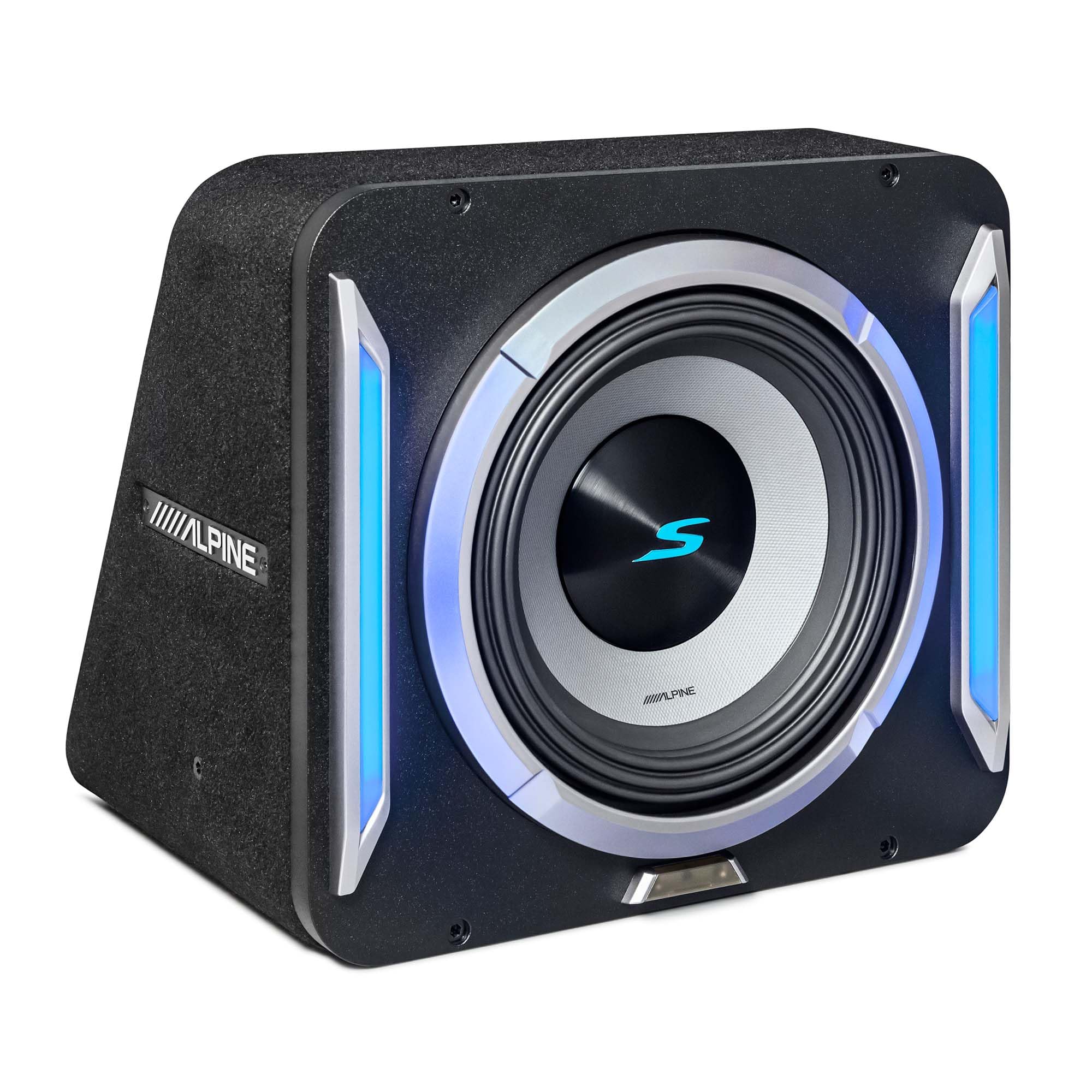 Alpine 2X S2-SB10, 10” PrismaLink™ S-Series Subwoofer Wedge Enclosure - Pair + KTX-LK10 Linking Kit