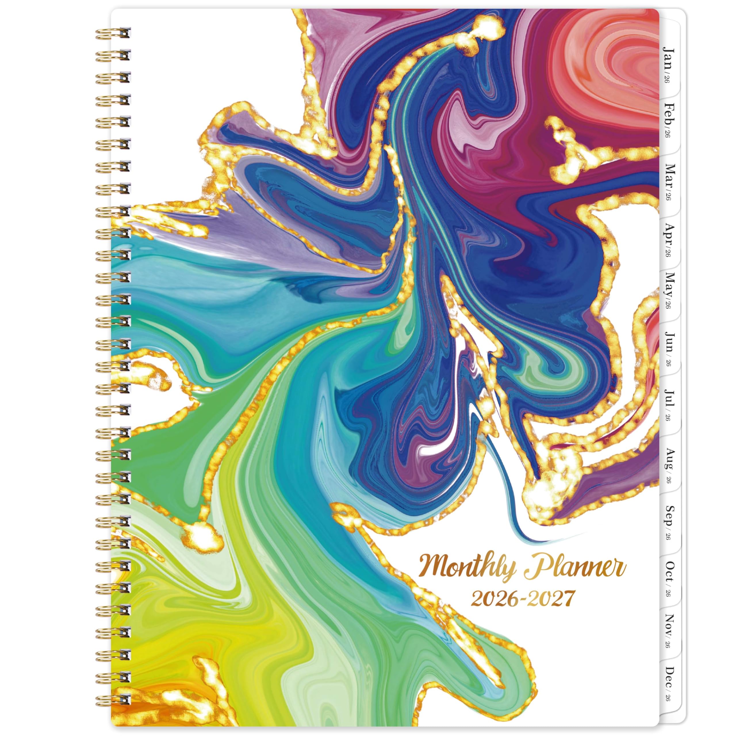 2026-2027 Monthly Planner/Calendar - 2 Year Monthly Planner/Calendar 2026-2027, 9" x 11", Jan. 2026 - Dec. 2027, Tabs, Back Pocket, Holidays - Boost